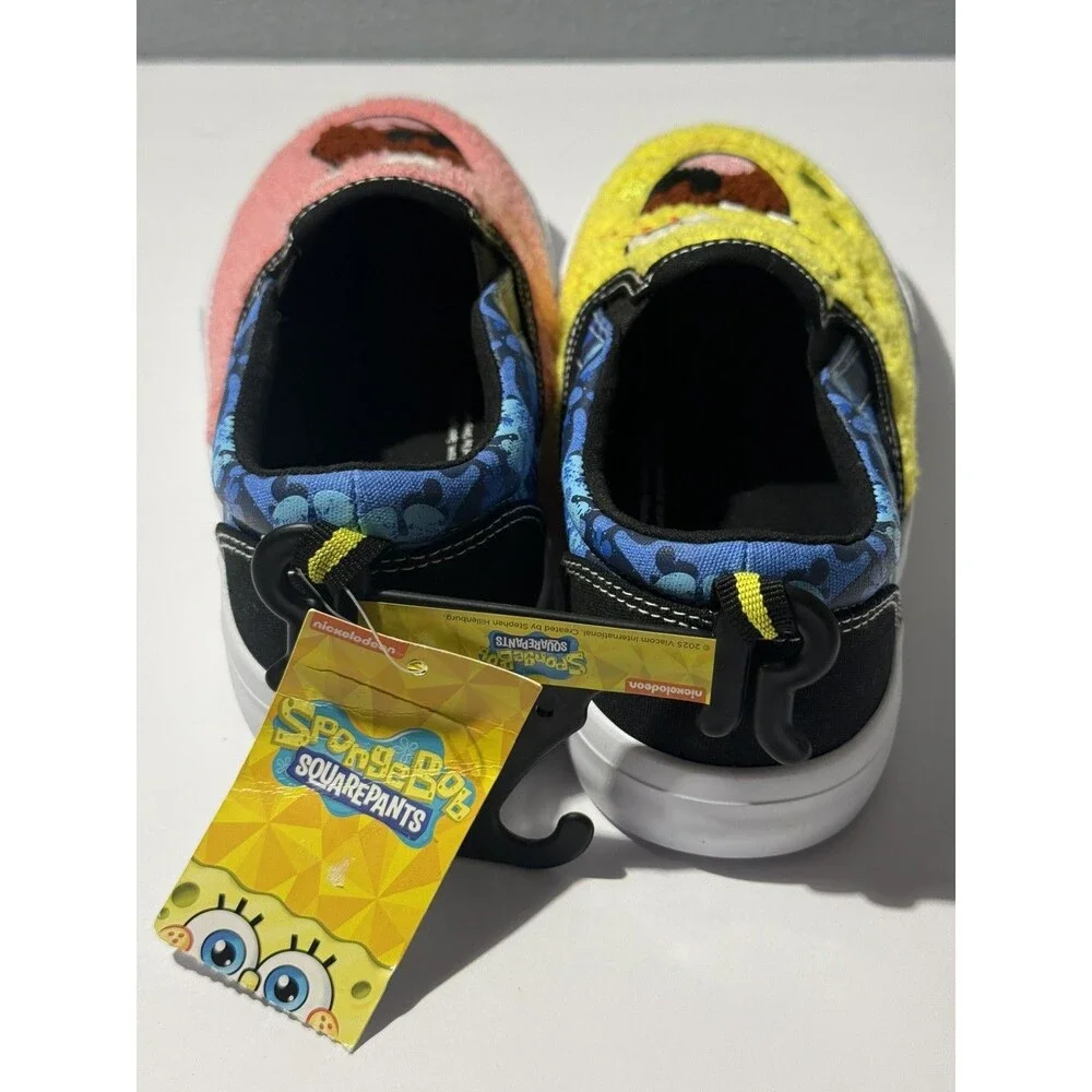 NWT Fleece Sz 2 SpongeBob SquarePants & Patrick Slip on Shoes. Unique NWT